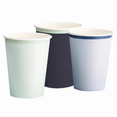 Elegant Blue Paper Cups - 12oz (8ct)