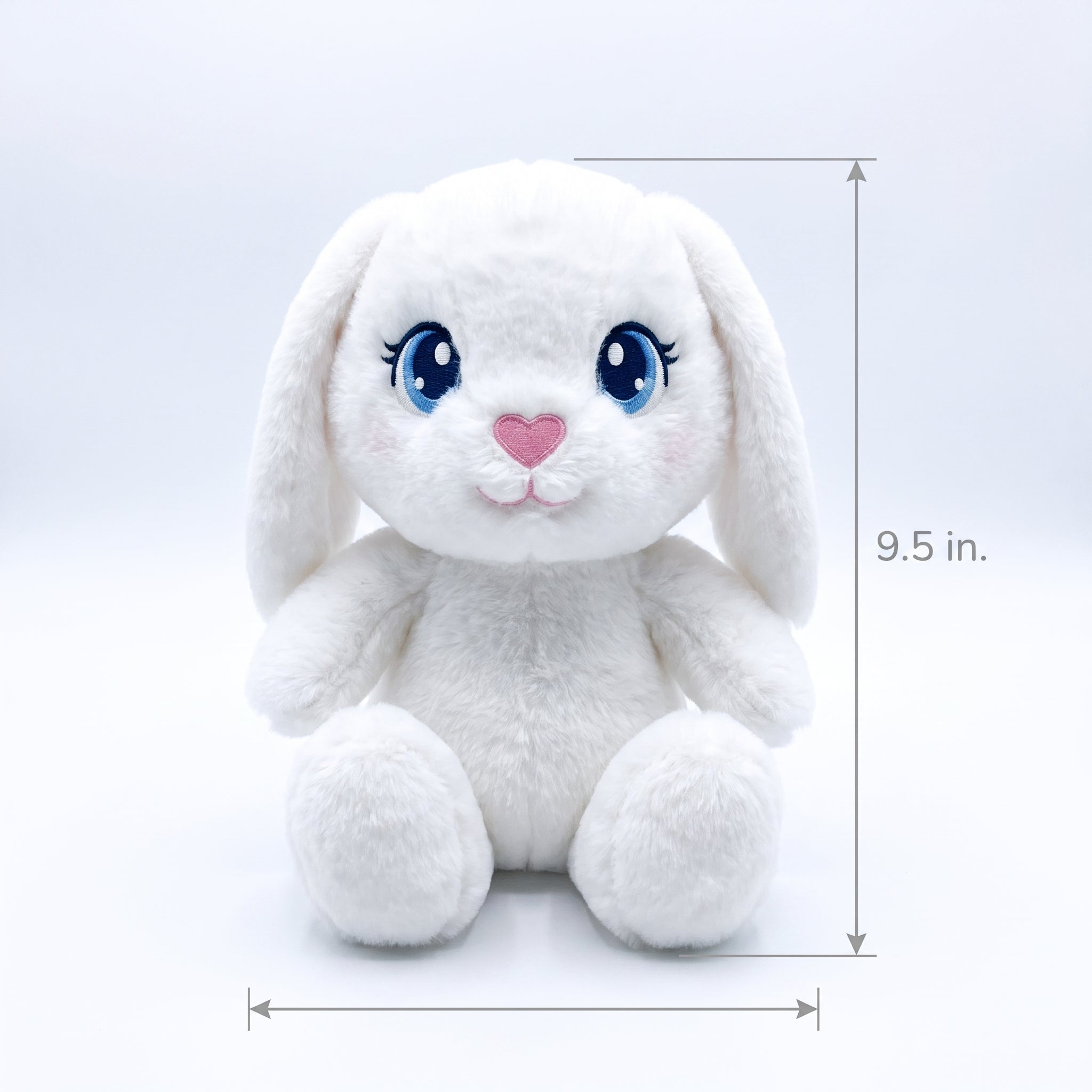 Charming White Plush Bunny - 9.5" Easter Decor