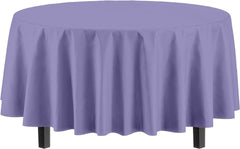 Round Lavender Plastic Table Covers | 6 Pack