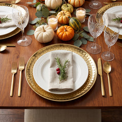 Elegant Gold Stainless Steel Chip and Dip Tray - 14"