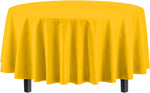 Premium Round Yellow Plastic Table Cover