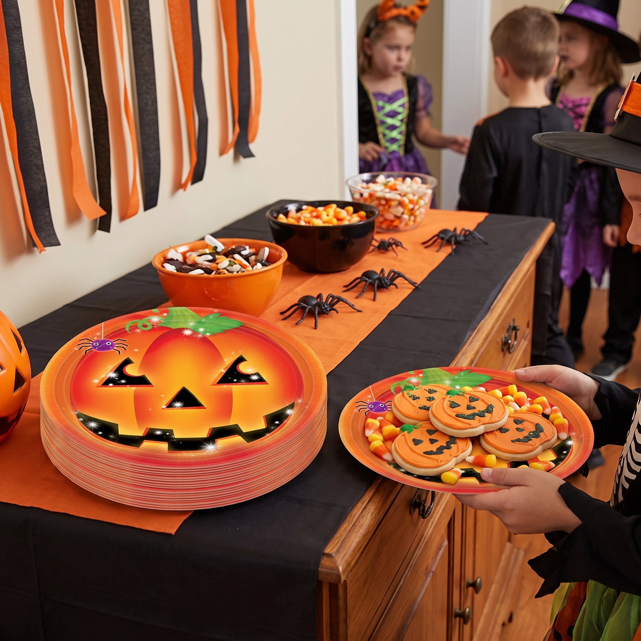 Perfect Pumpkin Halloween Paper Plates - 8.5'' Round