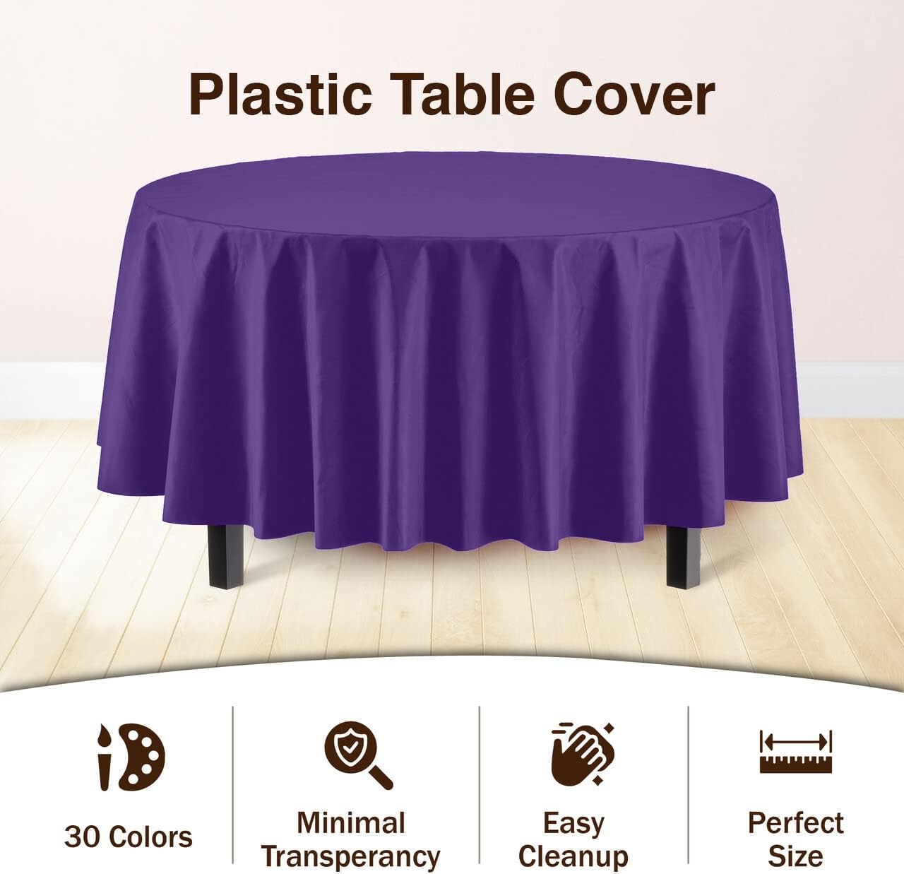 Premium Round Purple Table Cover