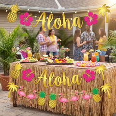 Tropical Luau "Aloha" Banner Set - 2 Pack