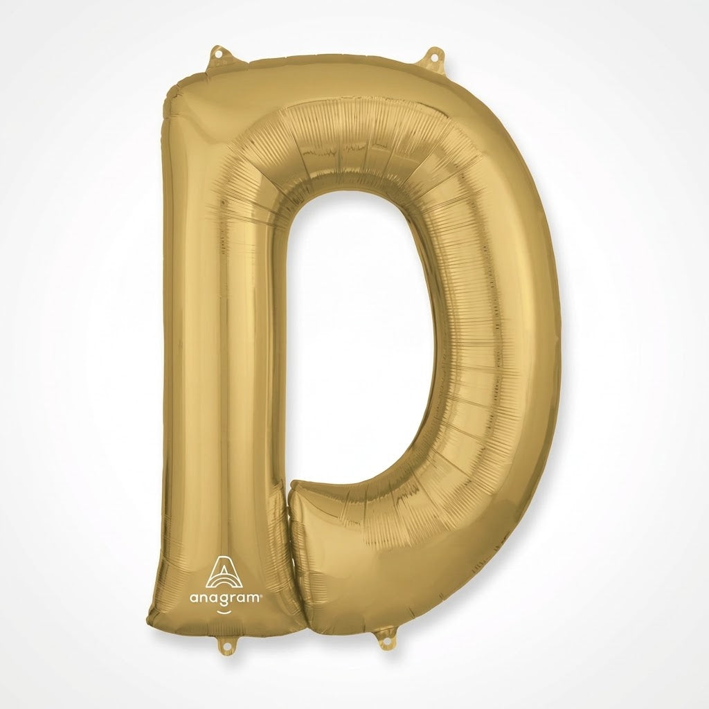 Gold Letter "D" Foil Balloon | 34"