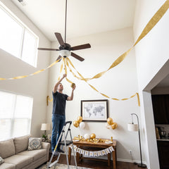Gold Crepe Paper Streamer, 200-ft Roll