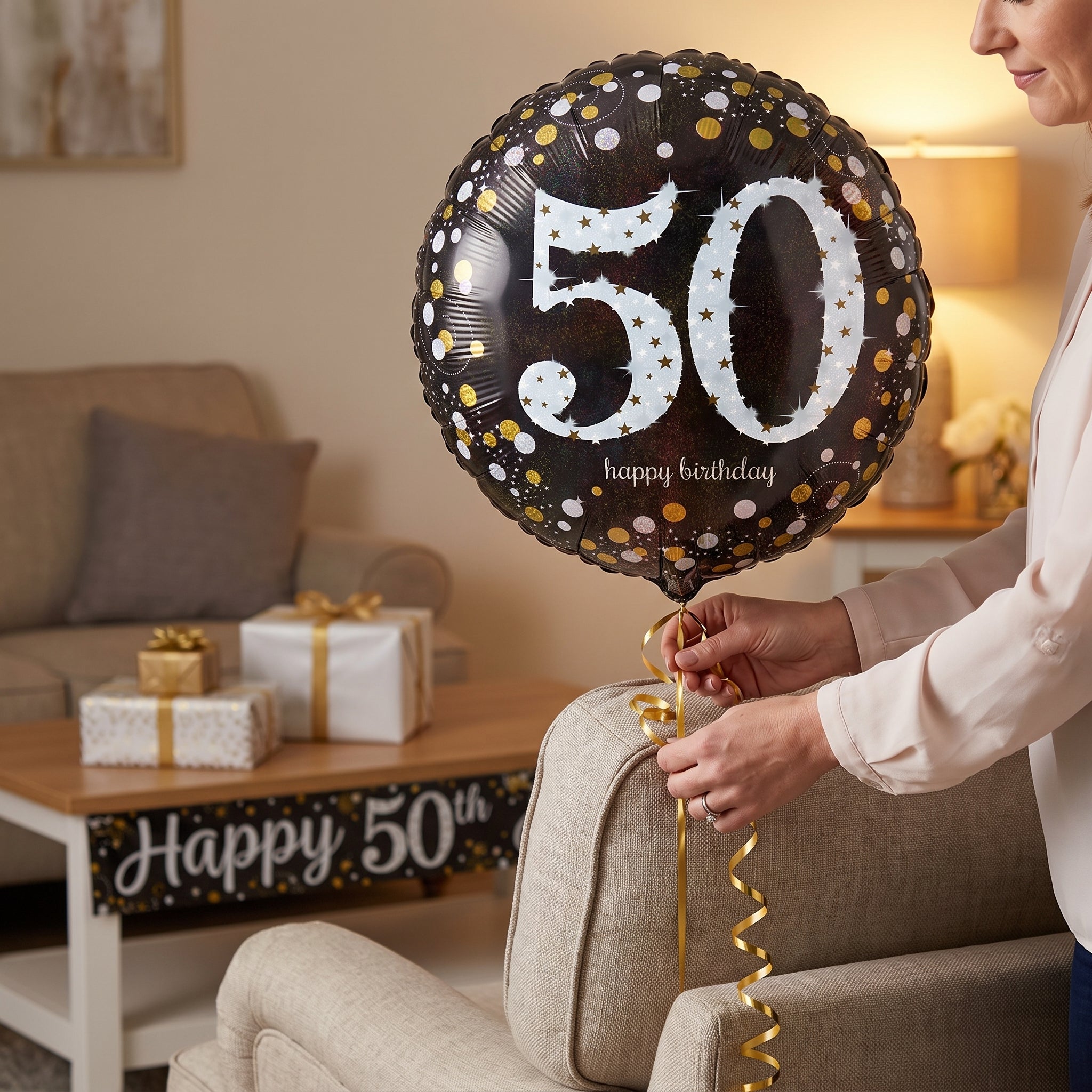 Sparkling 50th Birthday Foil Balloon - 18 Inch