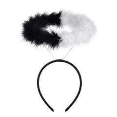 Twisted Angel Fuzzy Halo Headband - Black and White