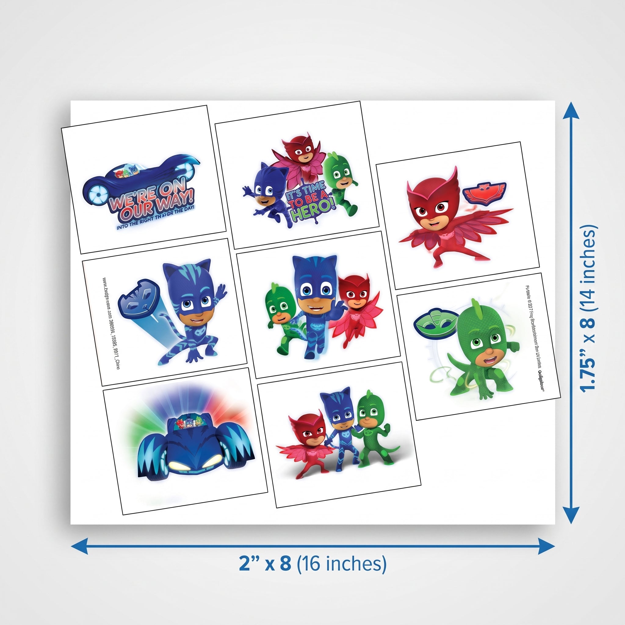 PJ Masks Heroic Adventure Temporary Tattoos for Kids' Parties