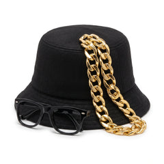1980s Old School Rapper Costume Kit with Hat, Glasses & Chain