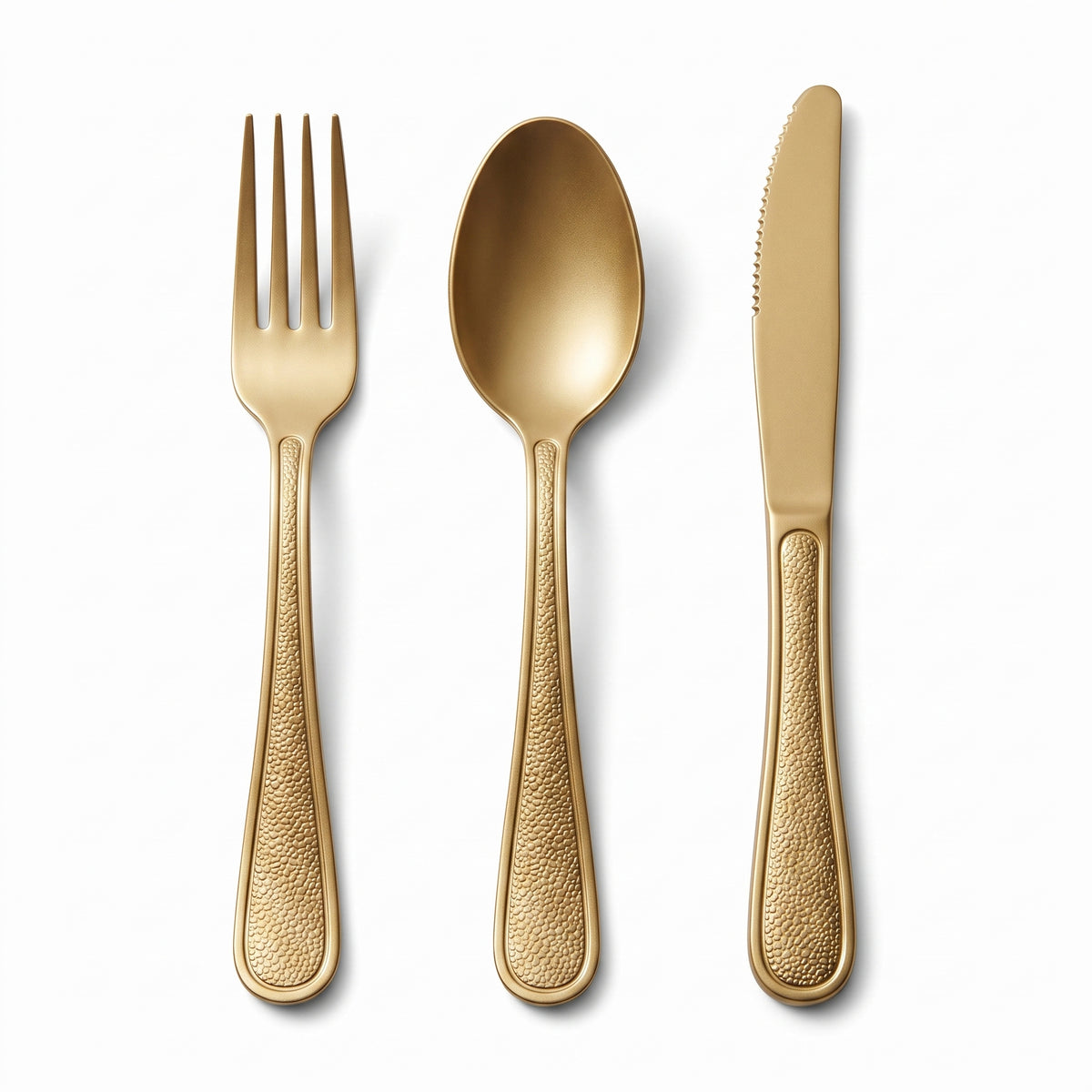 Gold Heavyweight Plastic Cutlery Set - 24 Pieces