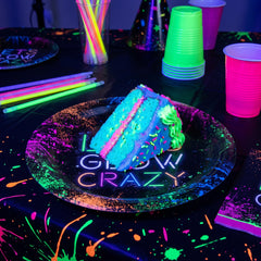Let's Glow Crazy 9-Inch Iridescent Party Plates