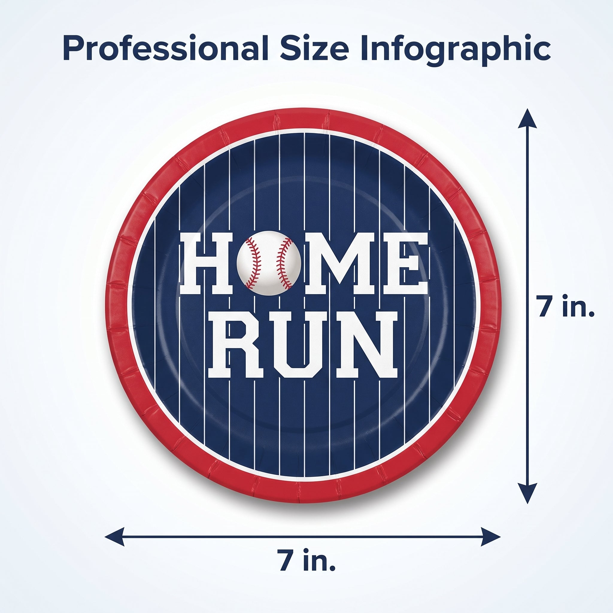 Home Run Baseball Party Plates - 7" Round, 20ct