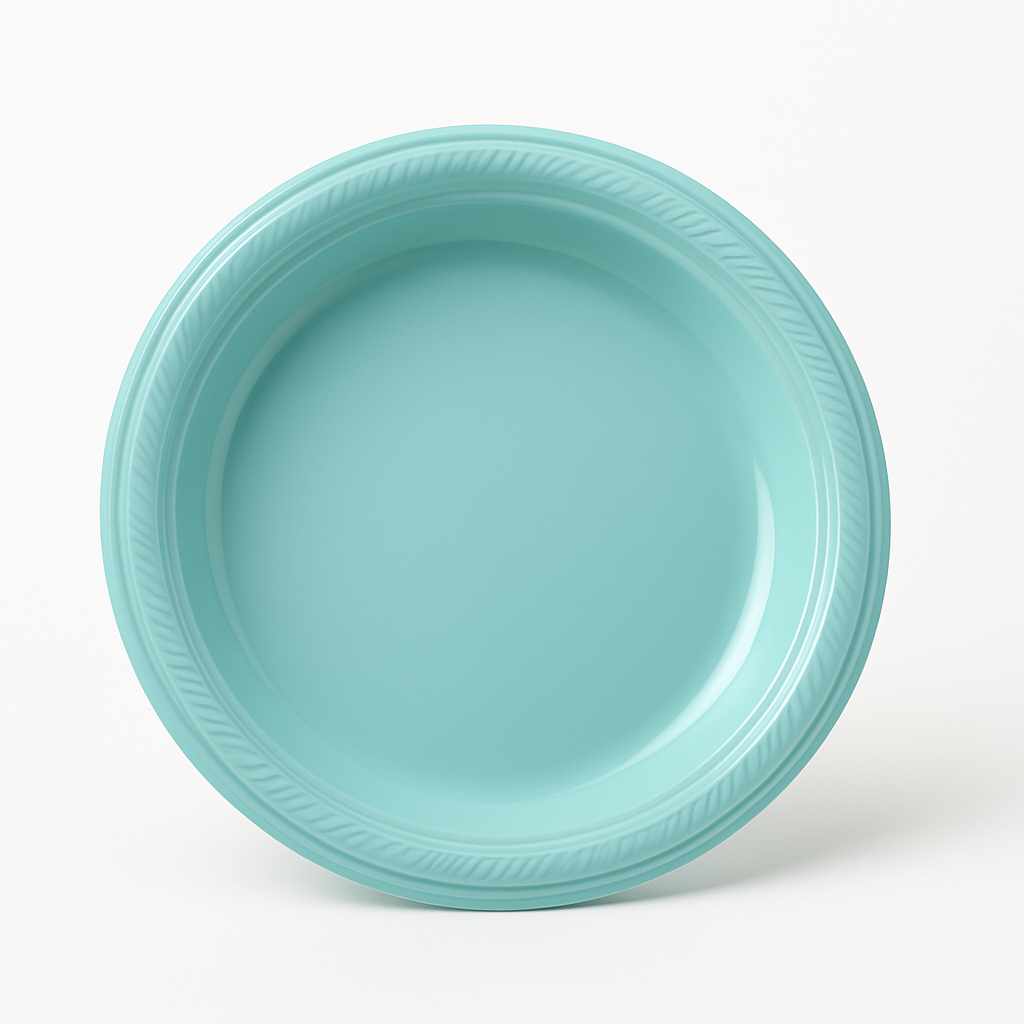 Robin's Egg Blue 7" Round Plastic Dessert Plates