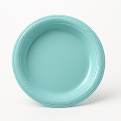 Robin's Egg Blue 7" Round Plastic Dessert Plates