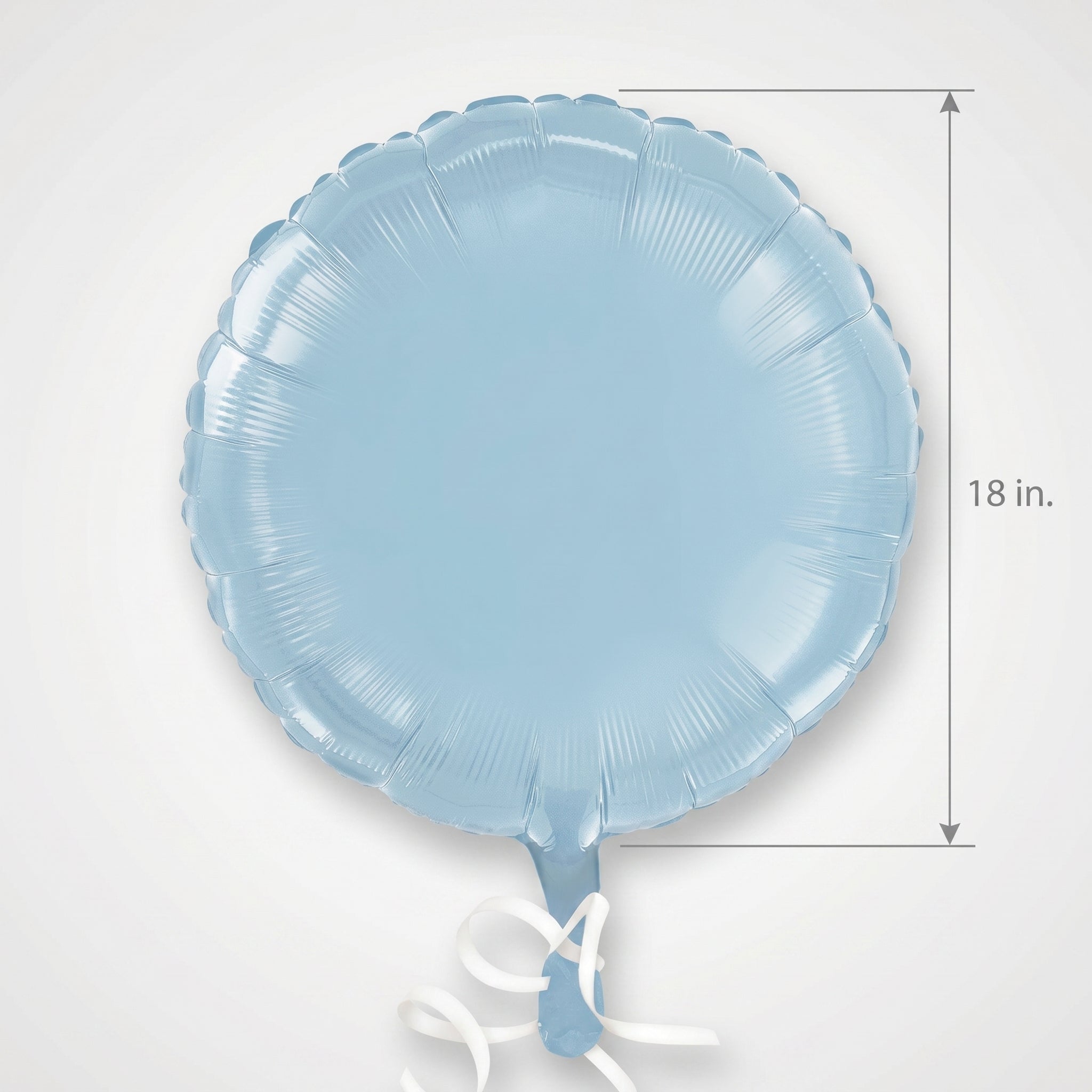 Pastel Blue Foil Balloon 18 Inch Round - Self-Sealing Light Blue Mylar Balloon with Ribbon for Baby Shower, Gender Reveal, Birthday Party Decorations
