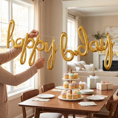 Pastel Confetti Metallic Foil Birthday Balloon Banner