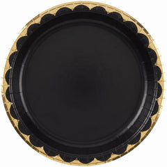Elegant Black and Gold 10" Paper Plates