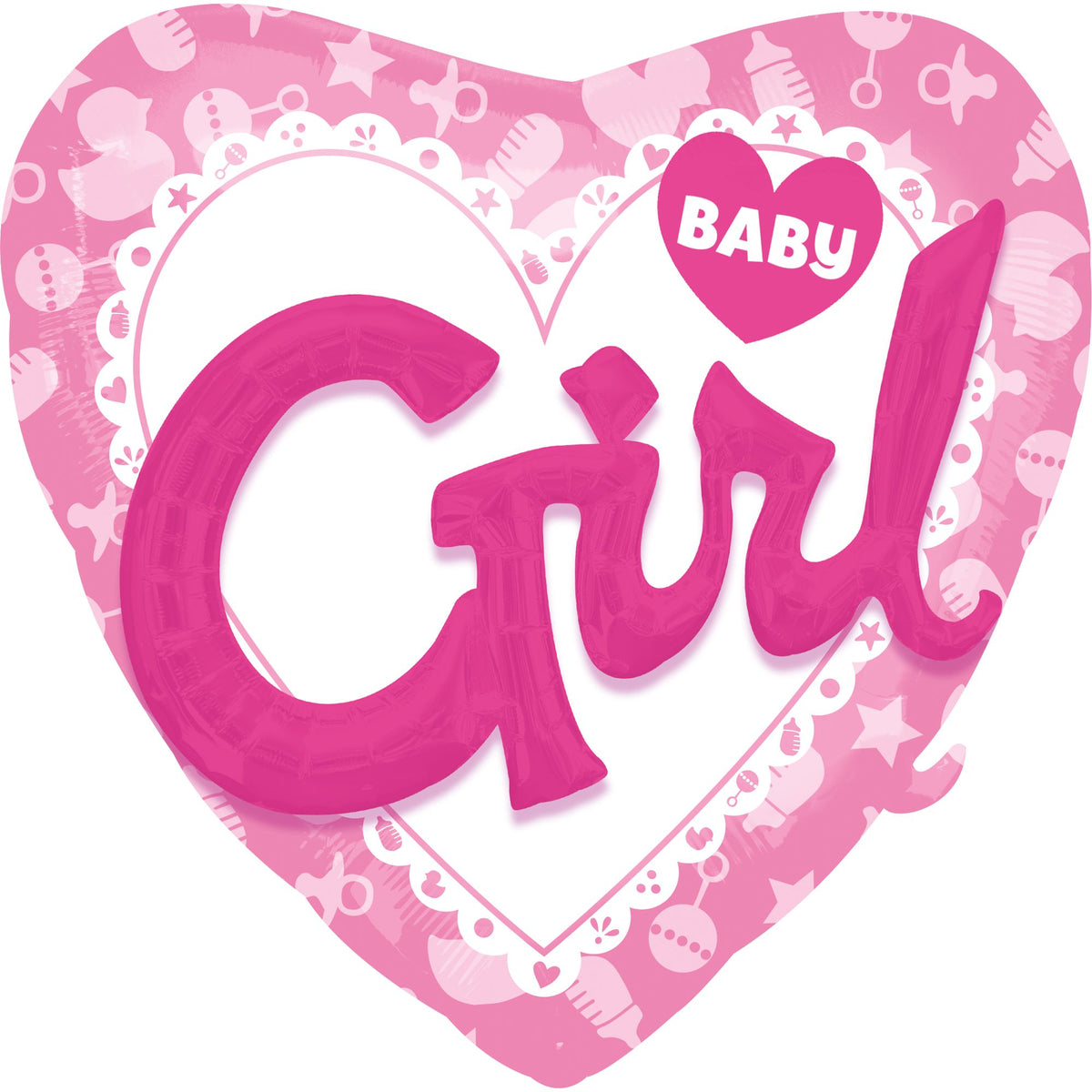 Celebrate Baby Girl Heart-Shaped Foil Balloon