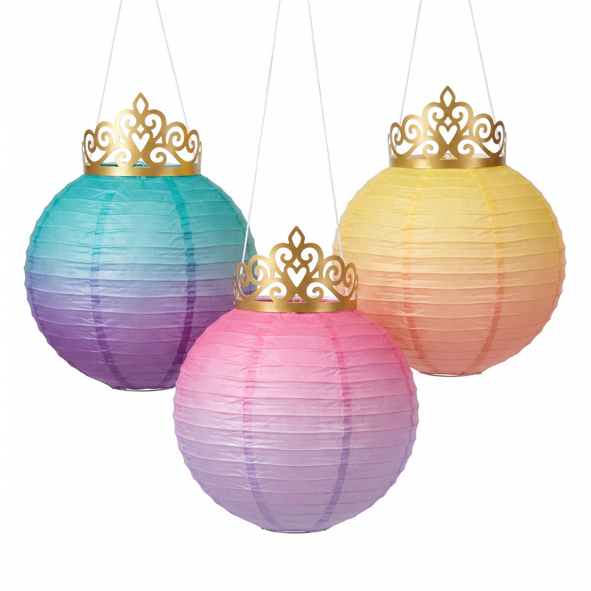 Disney Princess Once Upon A Time Paper Lanterns with Tiara Accents