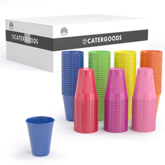 7 Oz. Assorted Color Plastic Cups - 7/100 - Carton