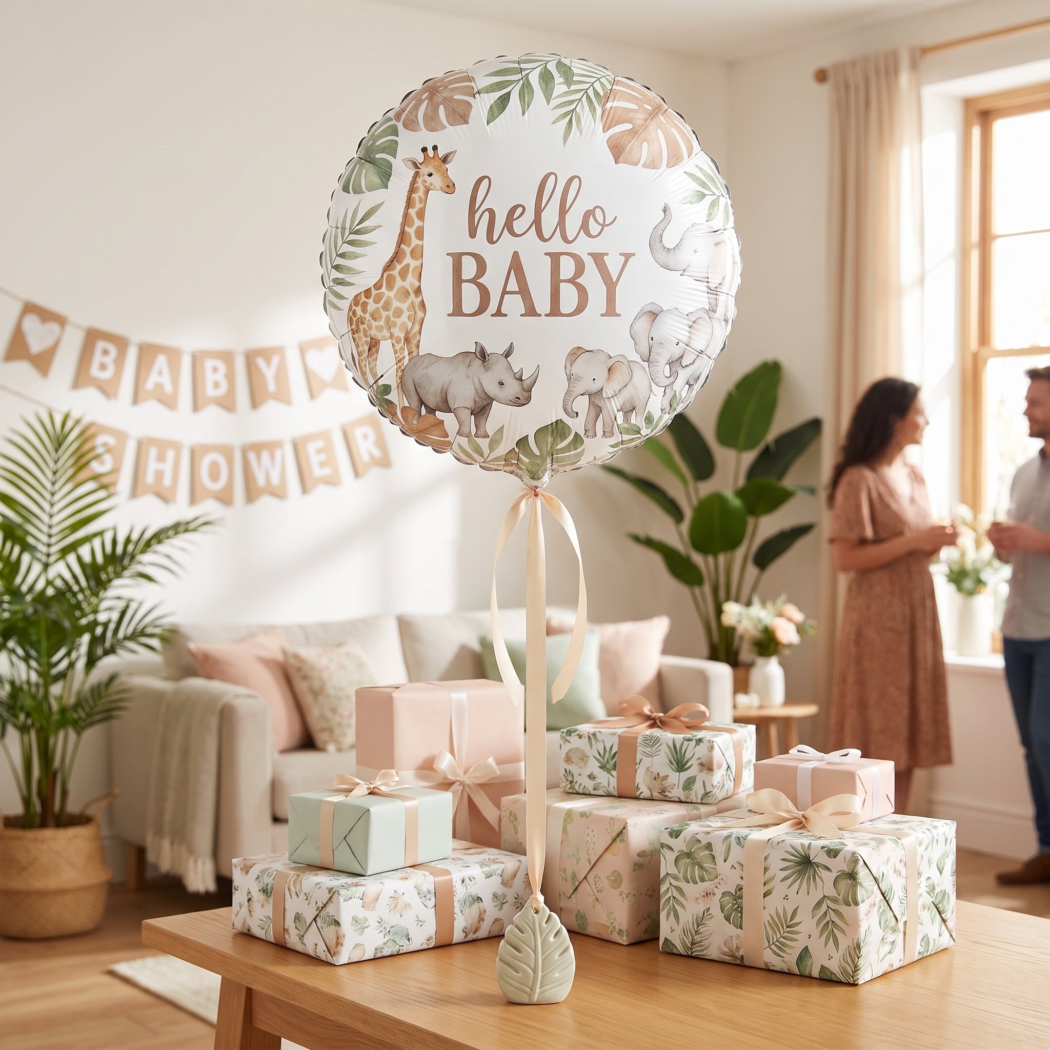Soft Jungle Baby Shower Foil Balloon