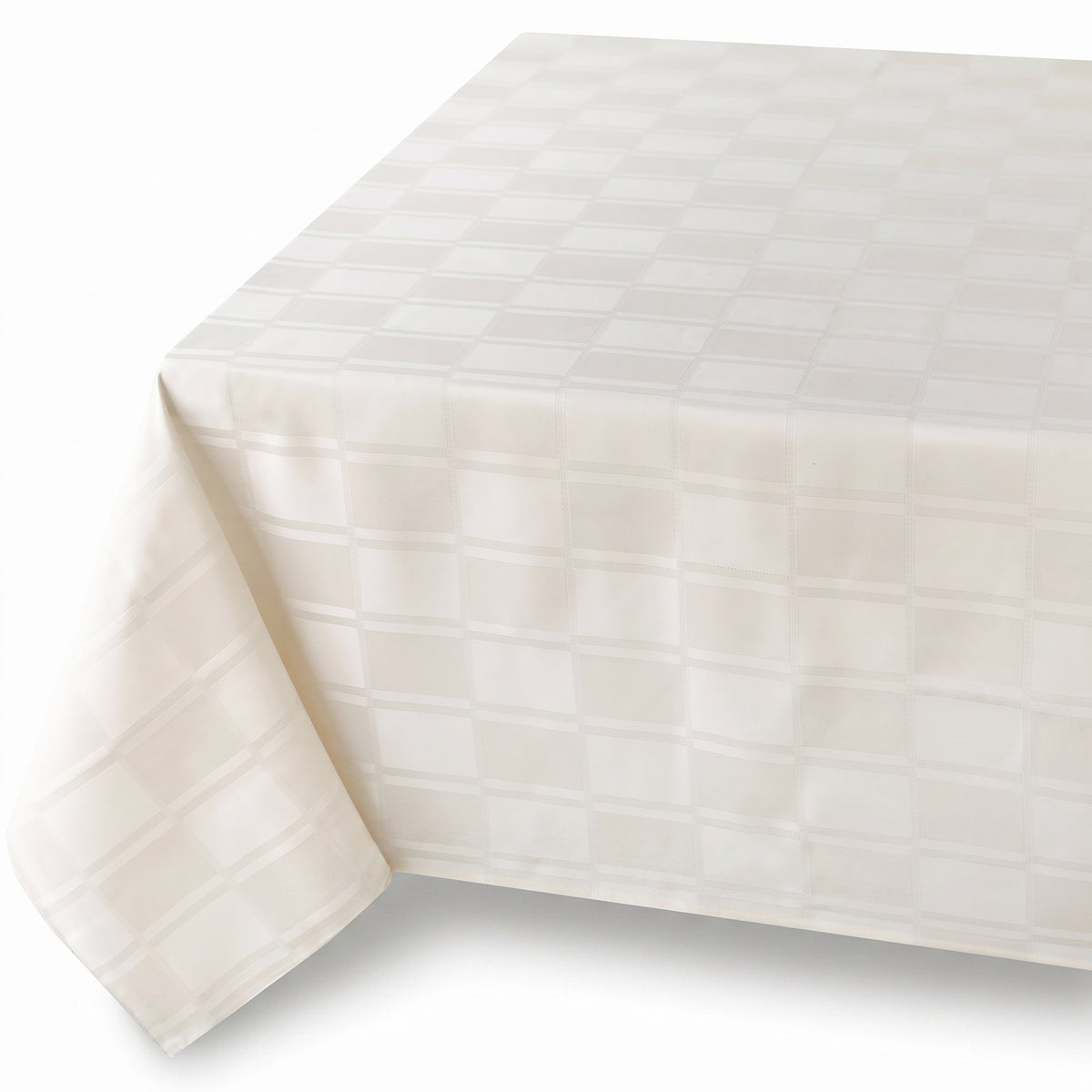 Elegant White Fabric Table Cover - 60x104 Inches