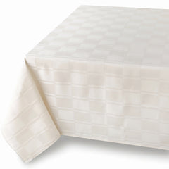 Elegant White Fabric Table Cover - 60x104 Inches