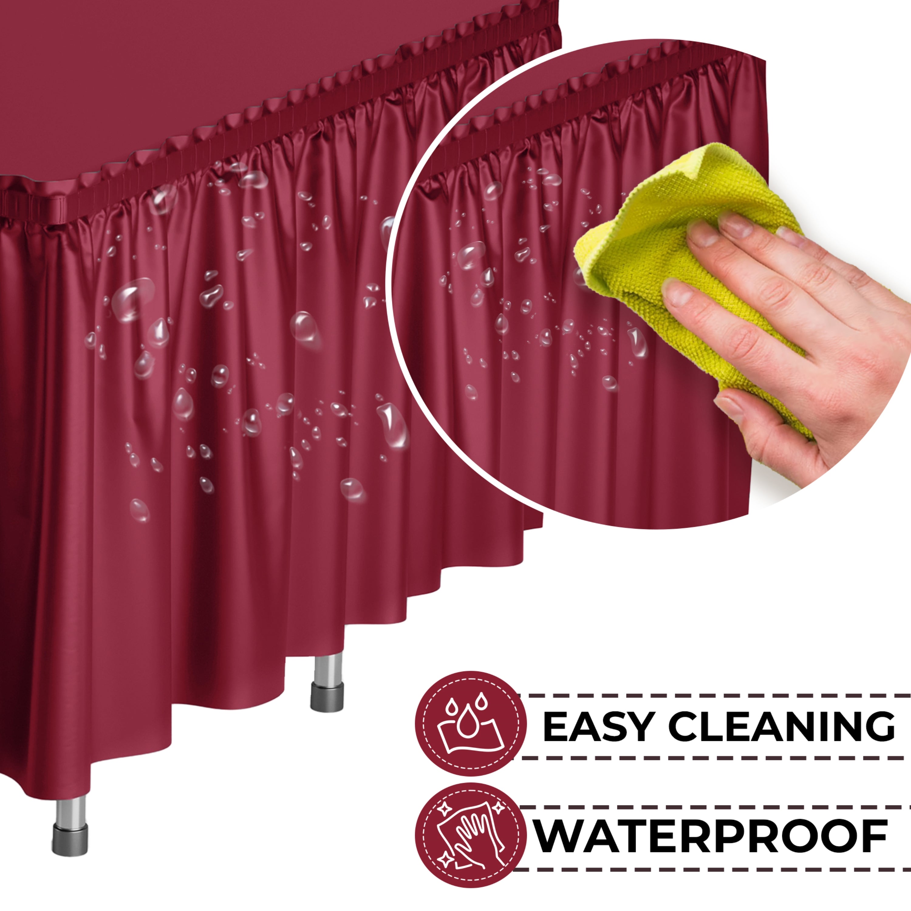 Burgundy Plastic Table Skirt