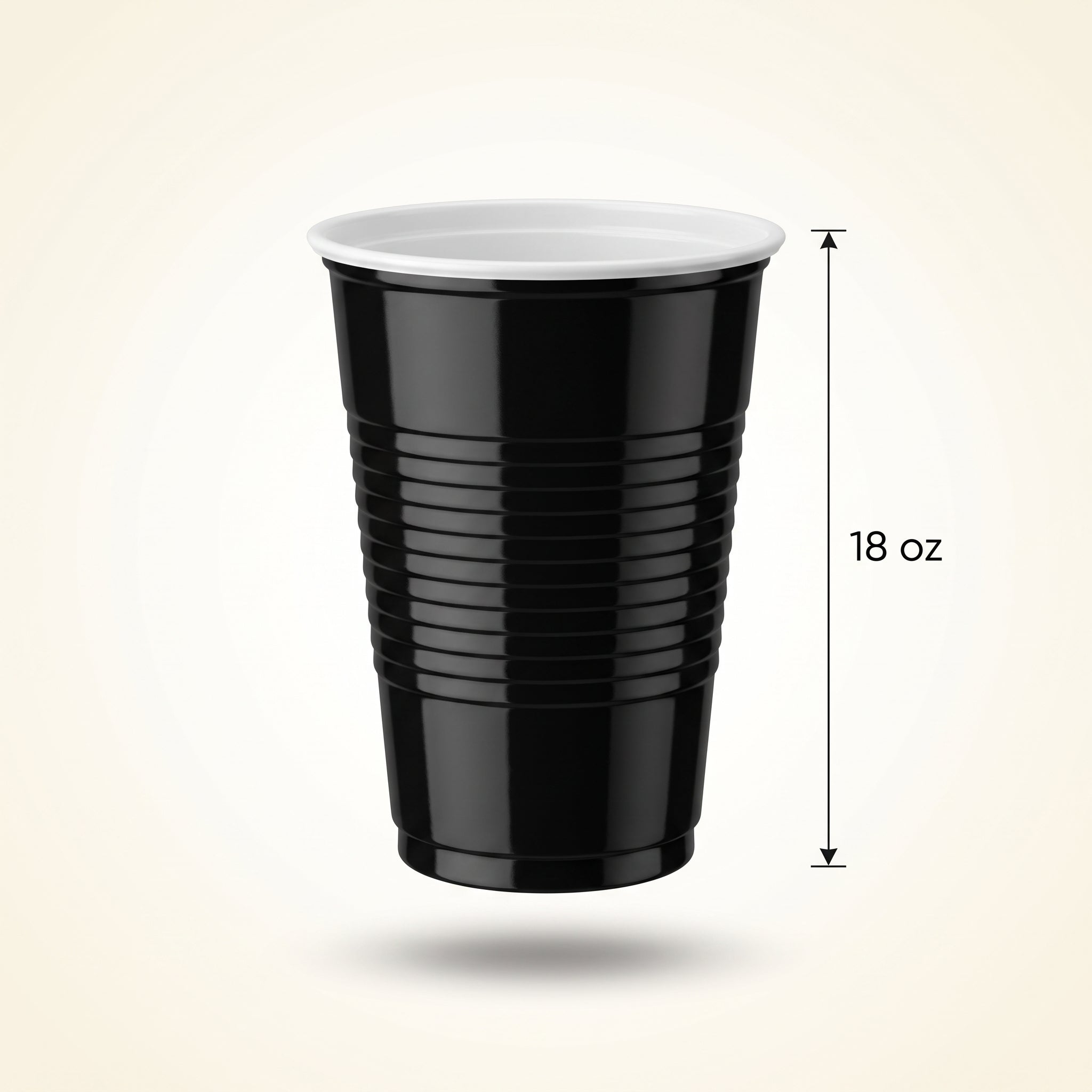 Black Plastic Party Cups - 18 oz | 16 Count