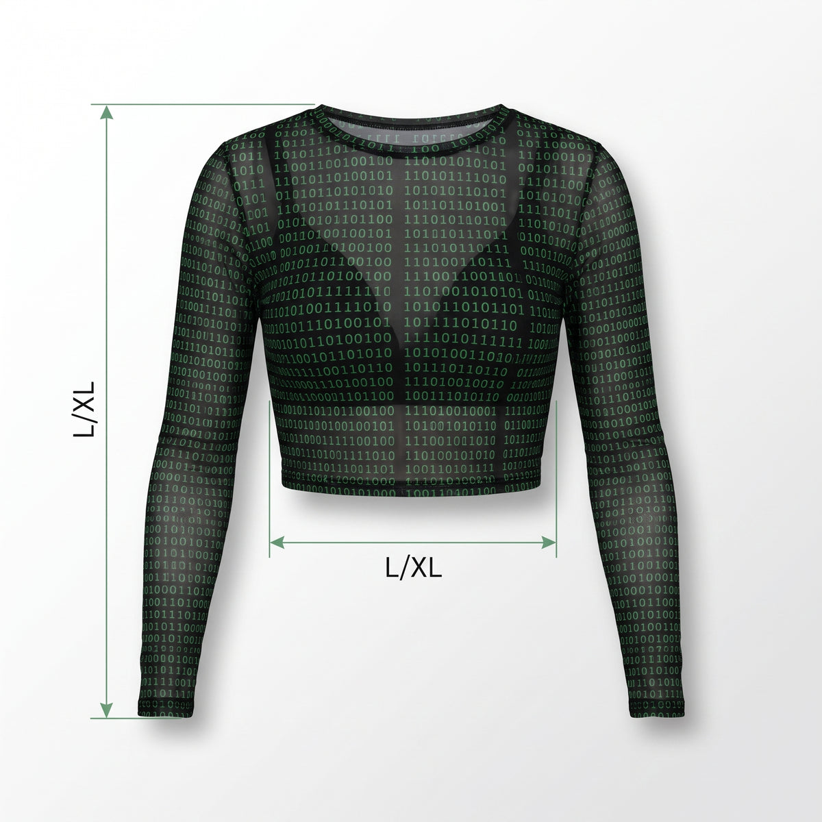 Cyberpunk Mesh Crop Top L/XL - Futuristic Halloween Costume Accessory