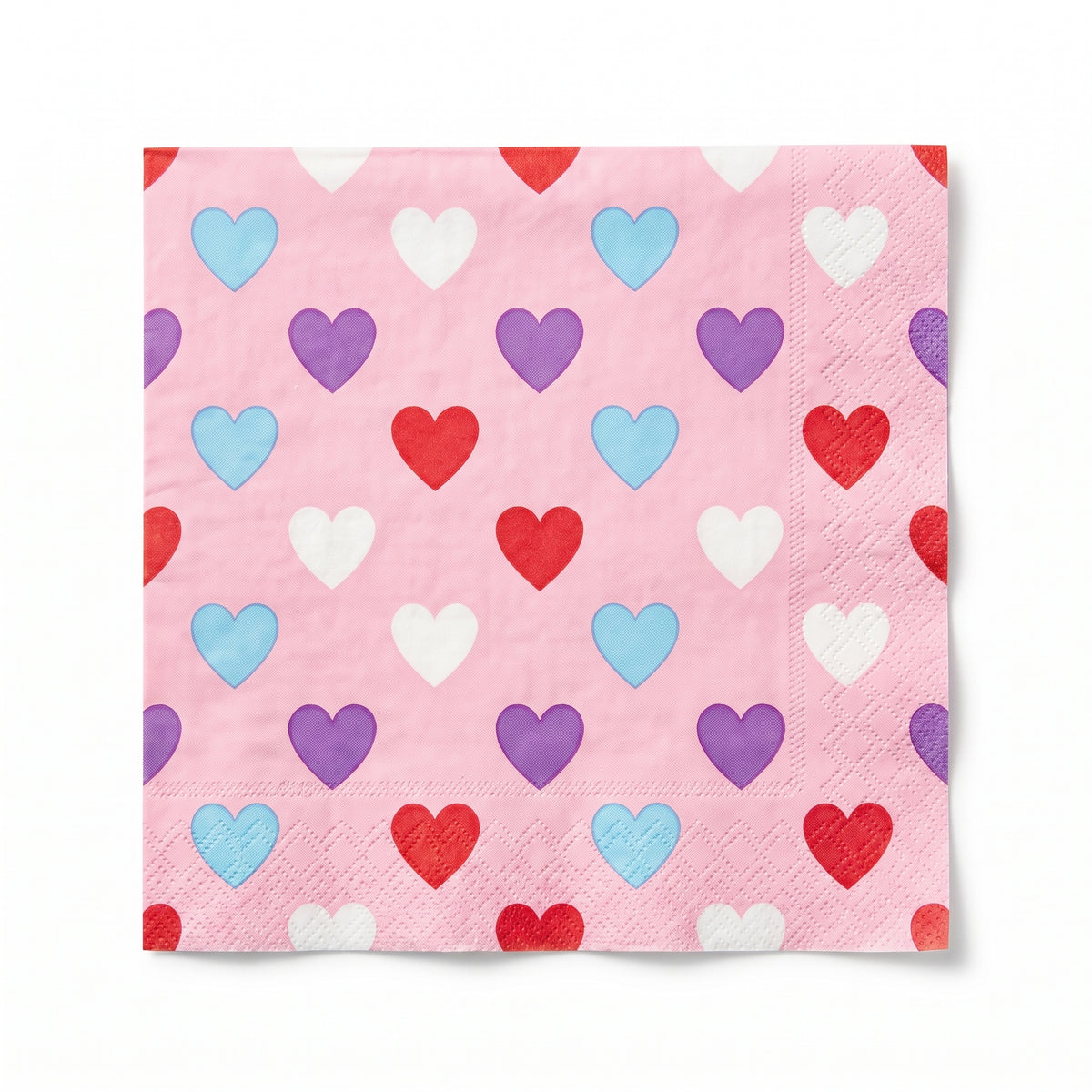 Lovely Hearts Valentine's Day Beverage Napkins - 5 In. X 5 In.