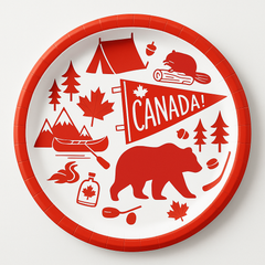 Canada Day Celebration 7" Round Paper Plates - 12 Pack