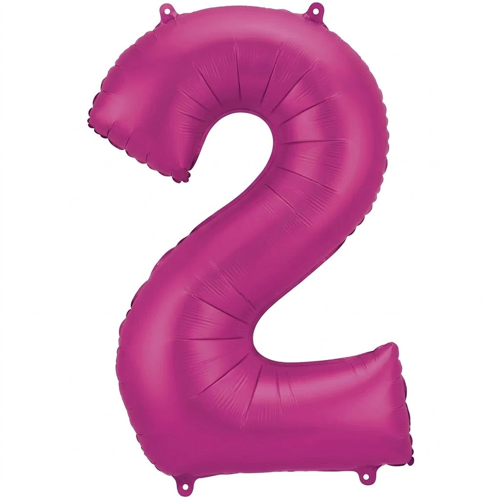 Pink Number "2" SuperShape Foil Balloon | 34"