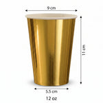 Gold 12oz Paper Cups - Trend Collection