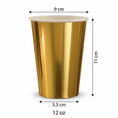 Gold 12oz Paper Cups - Trend Collection