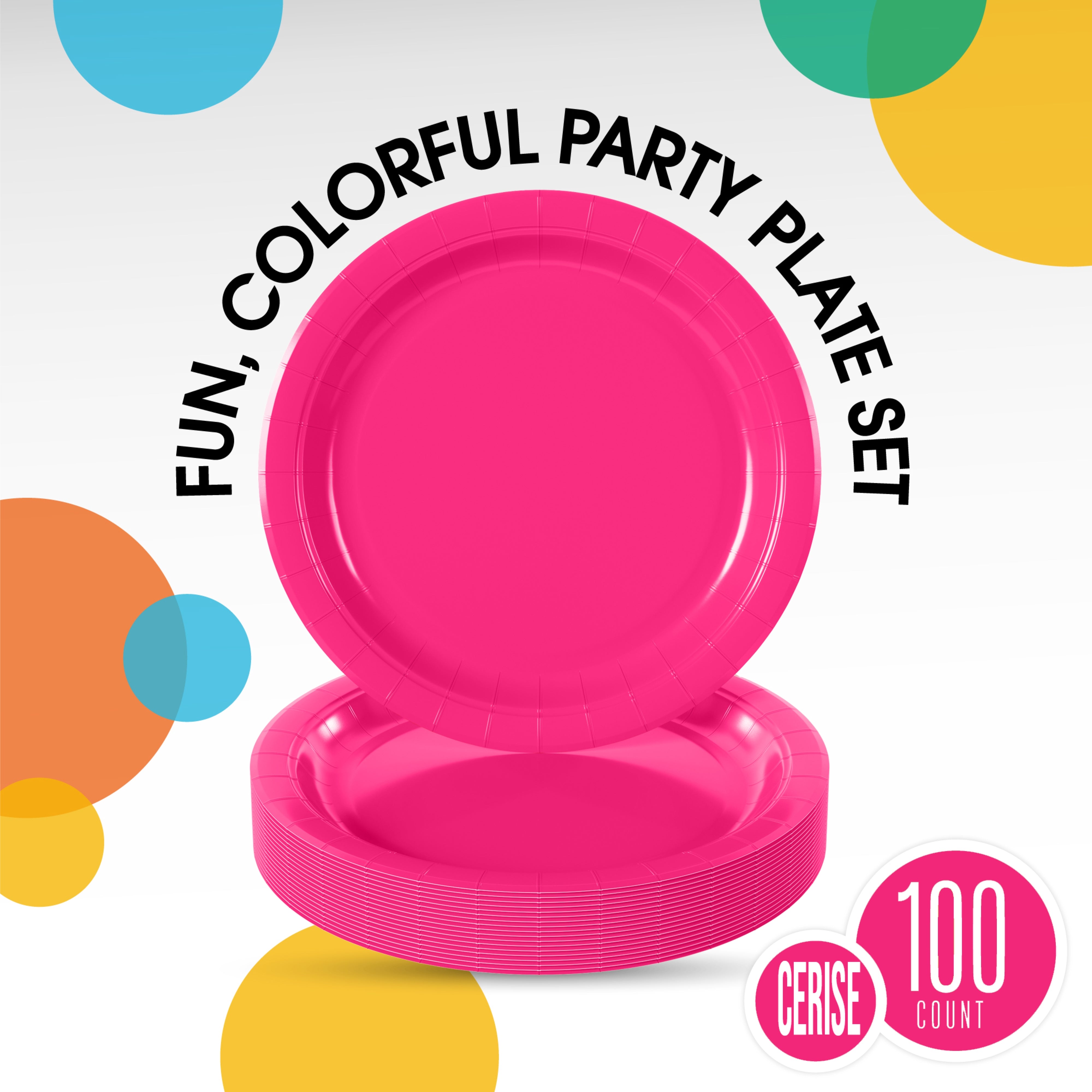 7 In. Cerise Paper Plates | 100 Count