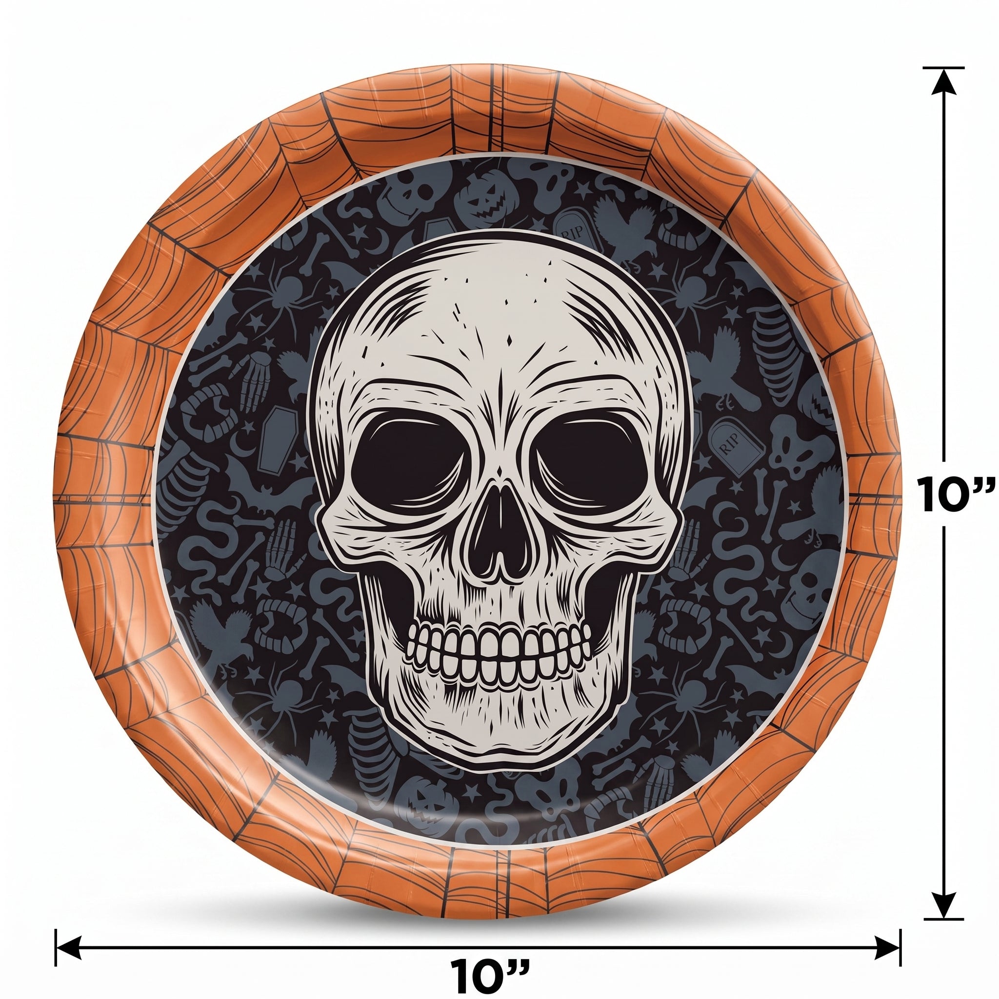Wicked Hauntings 10" Halloween Skull Plates