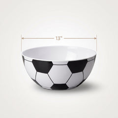 Soccer Ball Design Melamine Serving Bowl - 13" Reusable Sports Party Serveware
