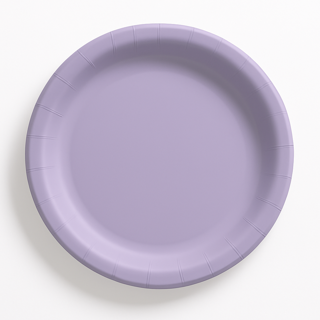 Lavender 8.5" Round Paper Plates - Solid Color Collection