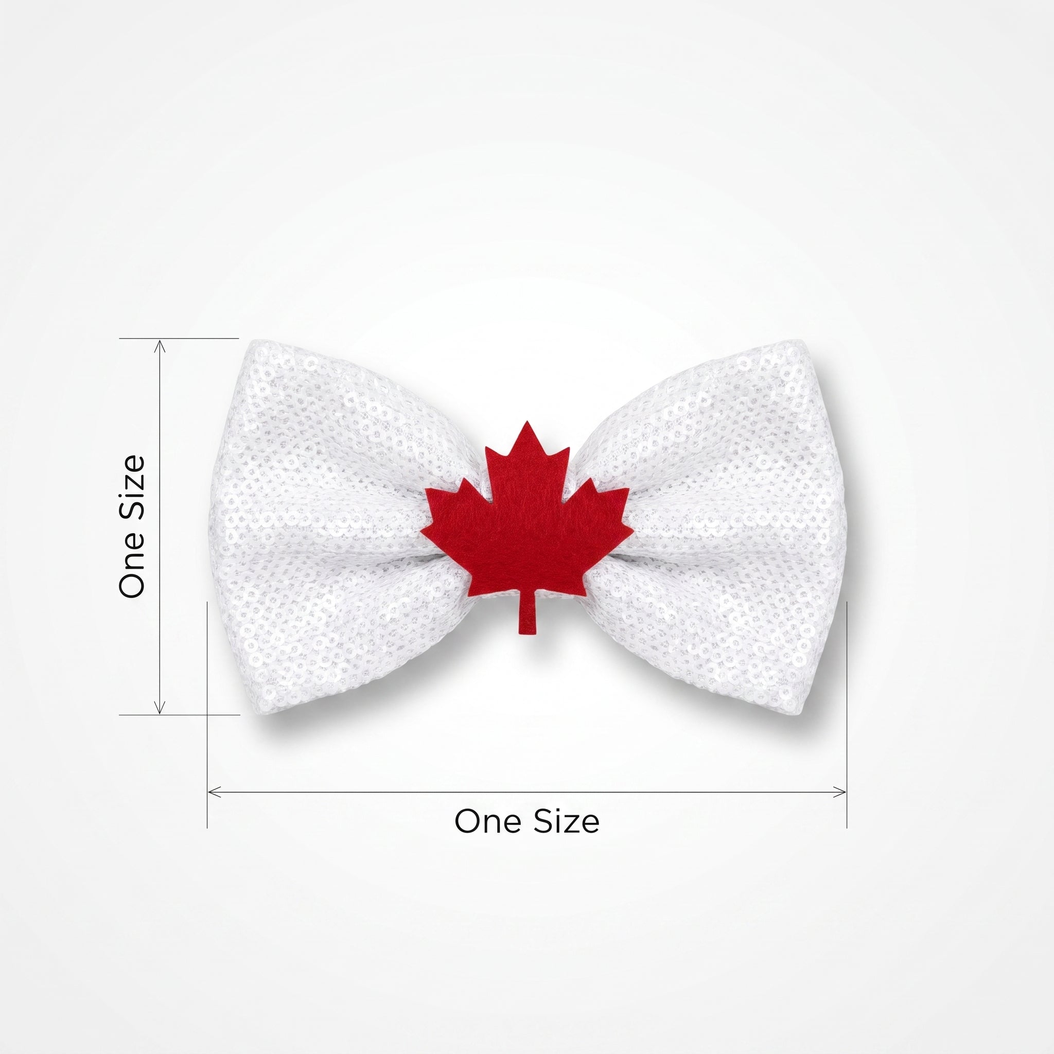 Canadian Pride Maple Leaf Sequin Bow Tie
