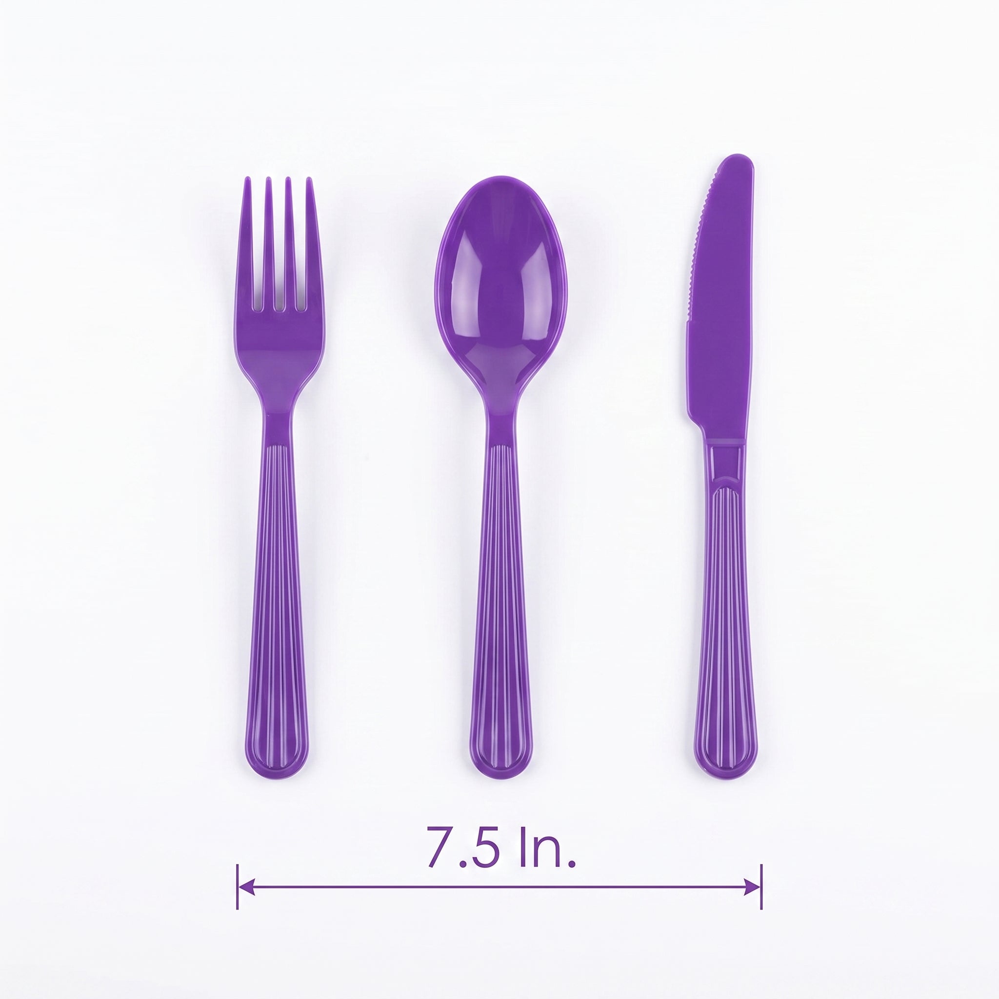 Purple Assorted Plastic Cutlery Set - 7.5 in. - 24 Pack