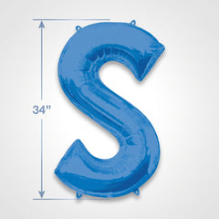 Royal Blue Foil Letter S Balloon