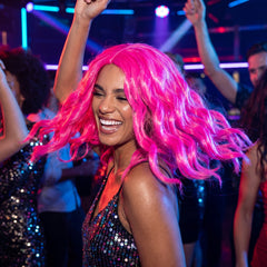 Chic Bright Pink Body Wave Wig