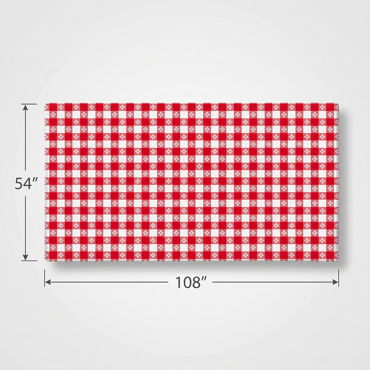 Red Gingham Plastic Table Cover - 54" x 108"