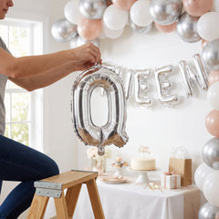 Silver Foil Letter Balloon "Q" - Air Filled