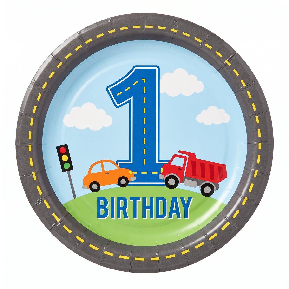 On The Road 1st Birthday 8.5" Plates