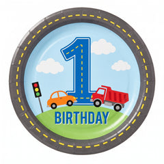 On The Road 1st Birthday 8.5" Plates