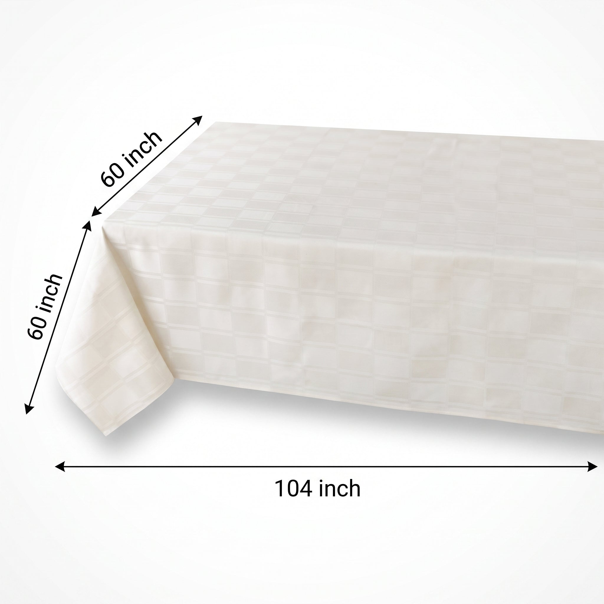 Elegant White Fabric Table Cover - 60x104 Inches