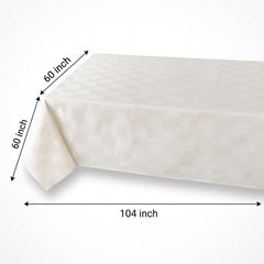 Elegant White Fabric Table Cover - 60x104 Inches